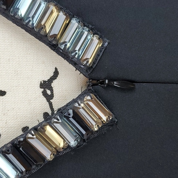 Joseph Ribkoff- Womens Black Double V Beaded Evening Dress Stunning! Sz.10 - Picture 10 of 12